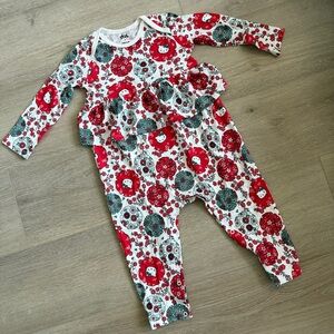 Hello Kitty Red and Green Floral Bodysuit